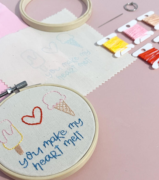 'You Make My Heart Melt' Embroidery Tutorial