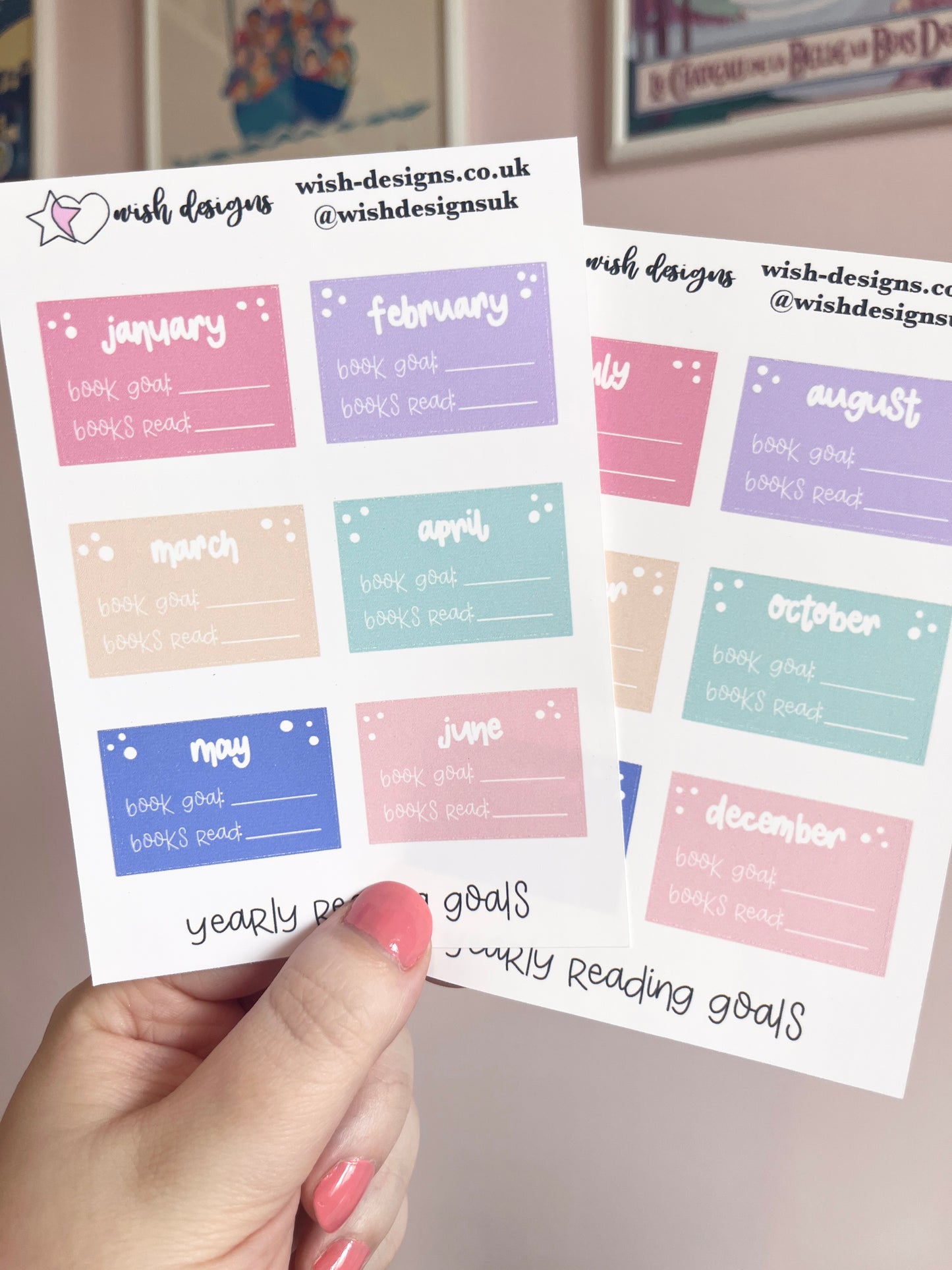 Yearly Reading Goals Vinyl Sticker Sheets