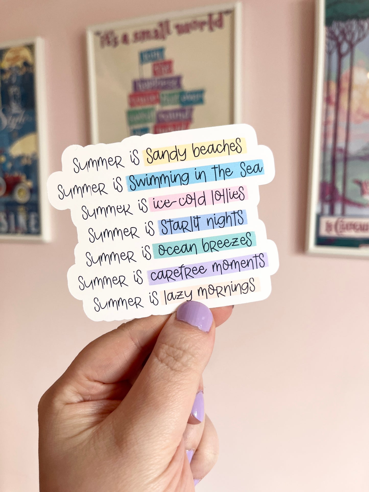 'Summer is...Sandy Beaches' Vinyl Sticker