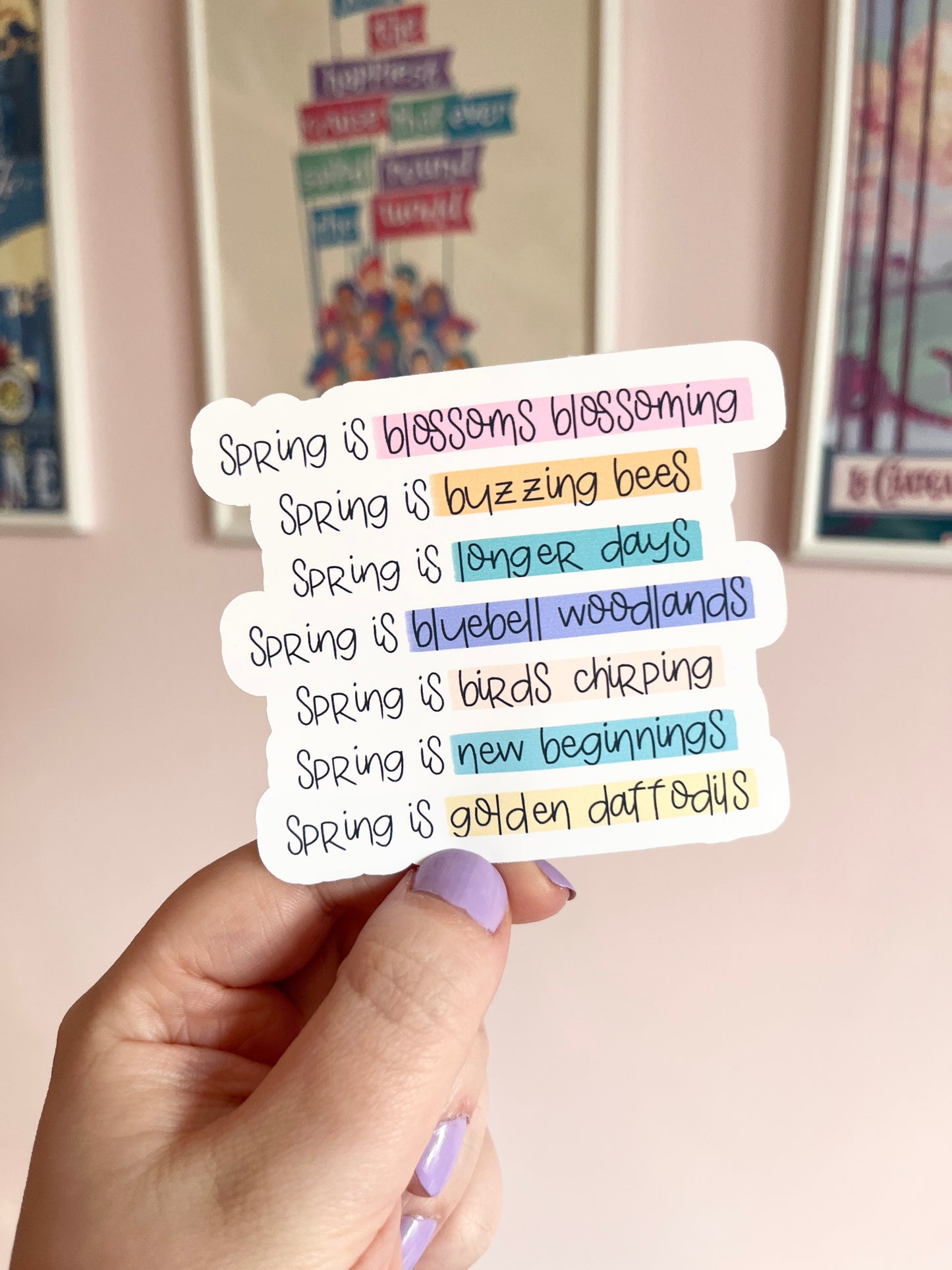 'Spring is...blossoms blossoming' Vinyl Sticker