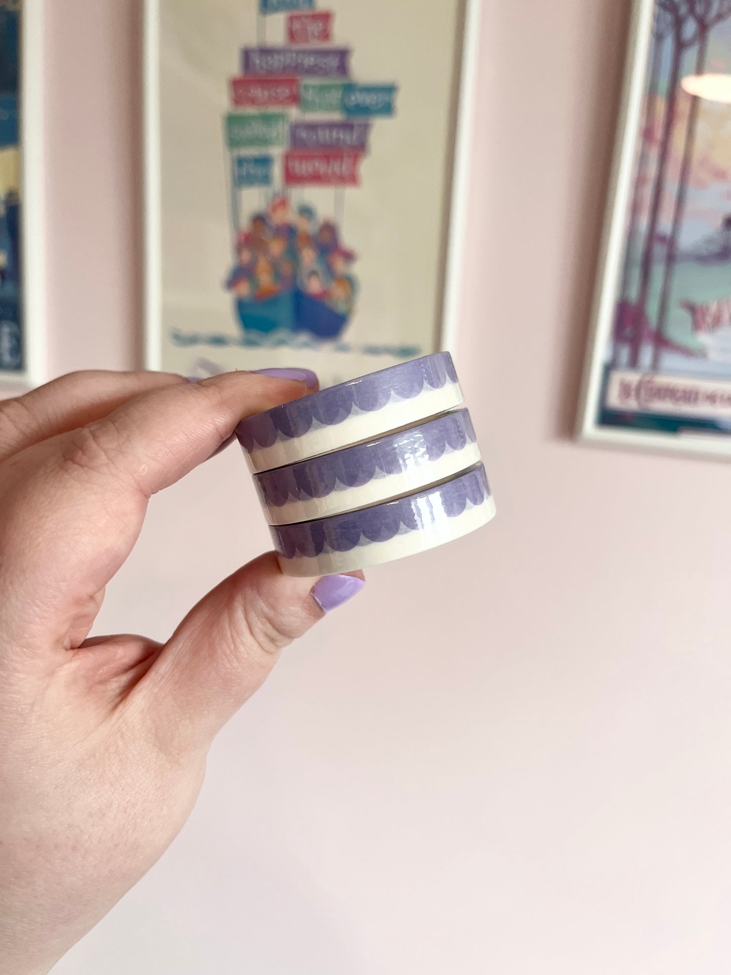 10mm Lilac Scallop Border Washi Tape
