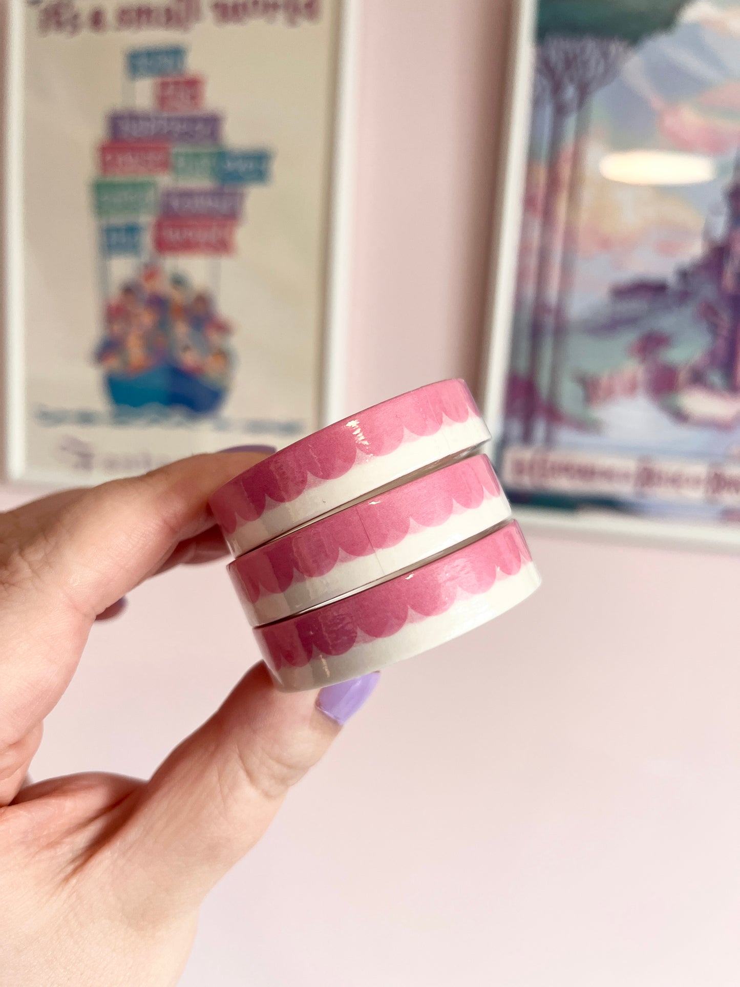 10mm Pink Scallop Border Washi Tape