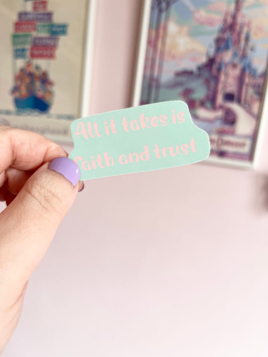 Faith and Trust Quote Clear Sticker