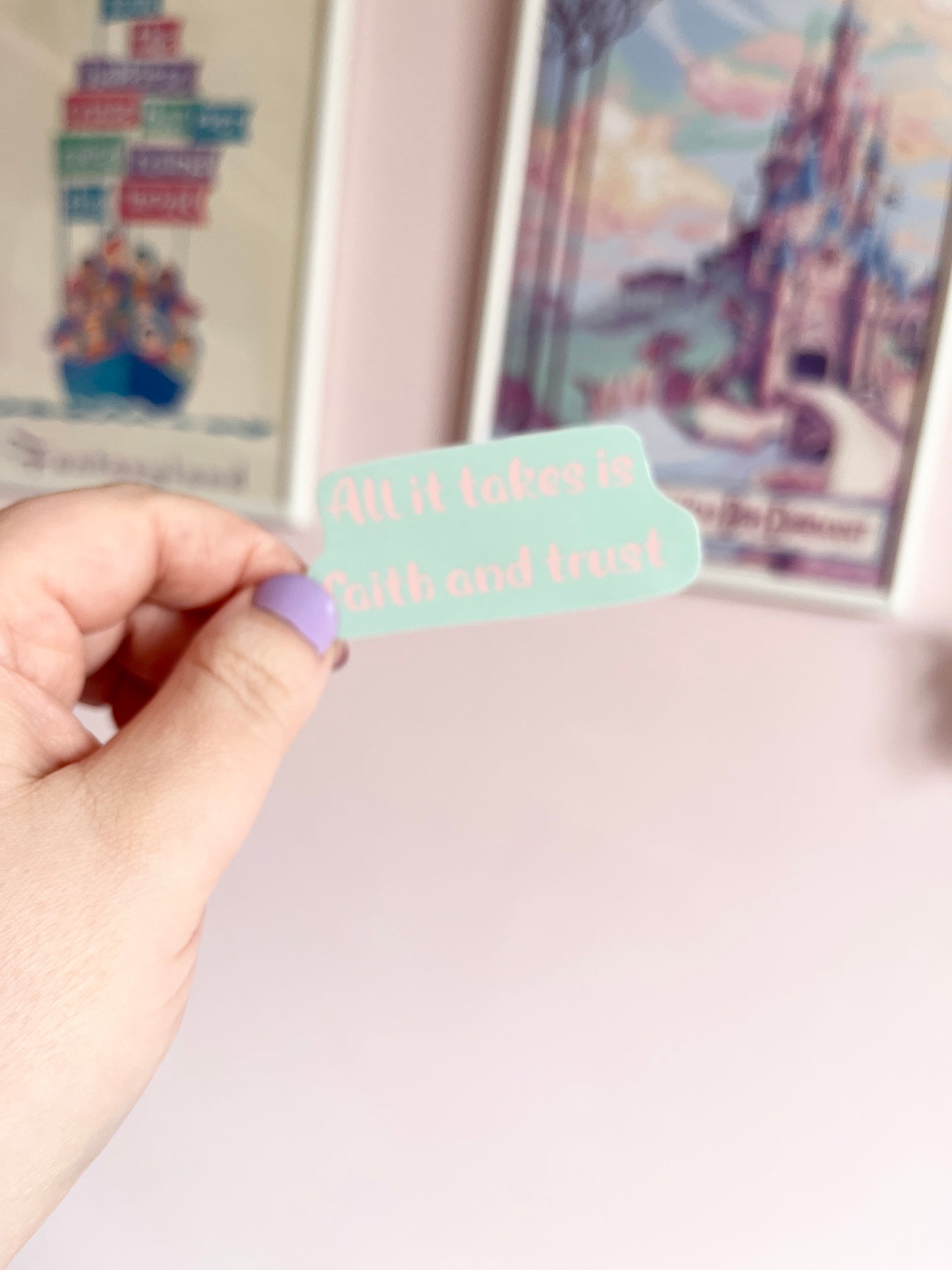 Faith and Trust Quote Clear Sticker