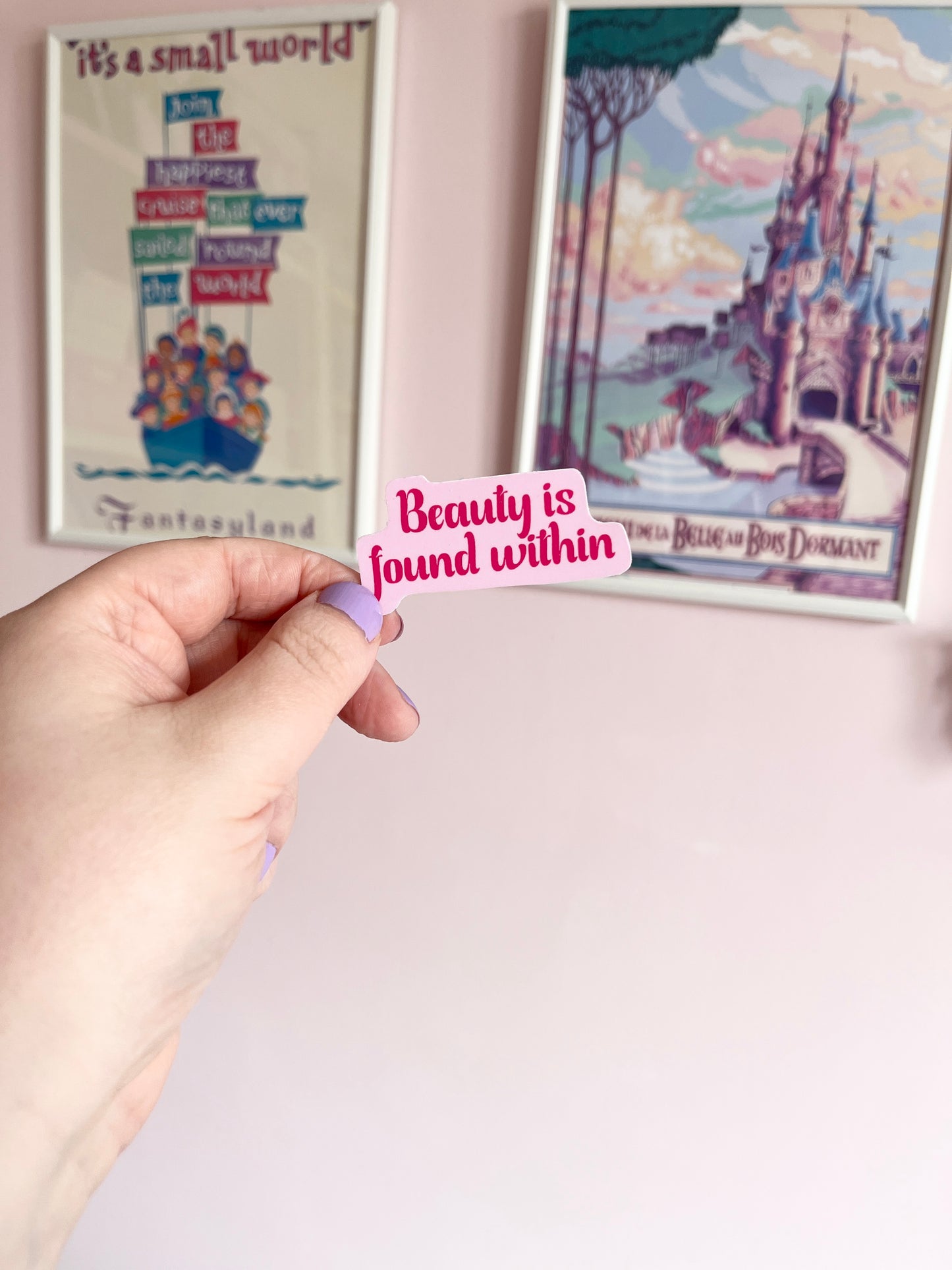 Beauty is Found Within Quote Clear Sticker