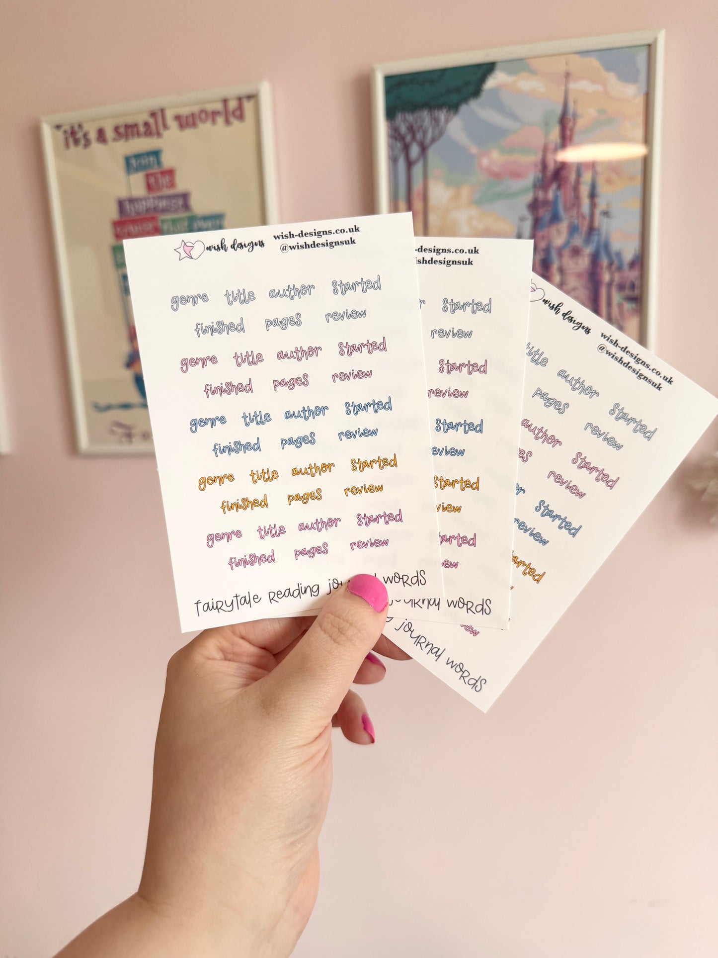 Fairytale Reading Journal Words Vinyl Sticker Sheet