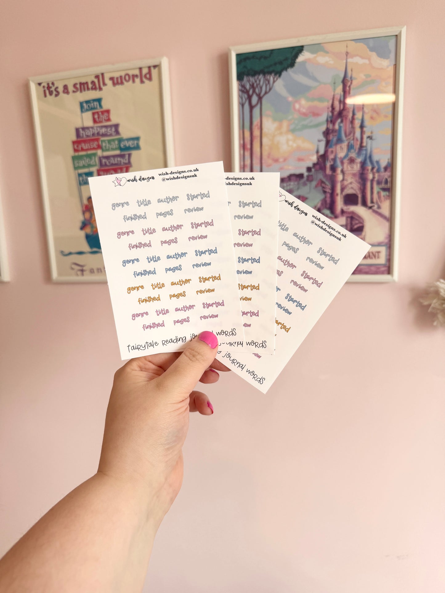 Fairytale Reading Journal Words Vinyl Sticker Sheet