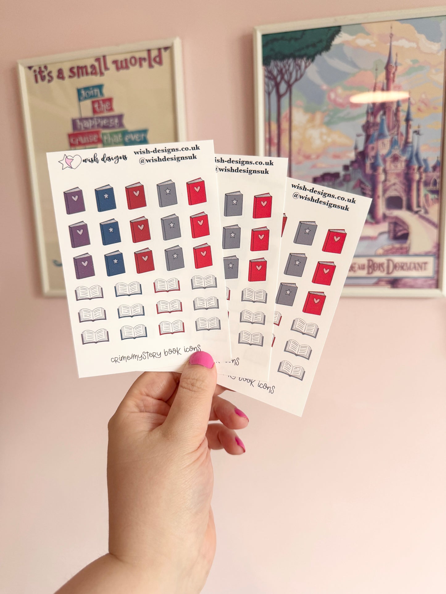 Crime/Mystery Book Icons Vinyl Sticker Sheet