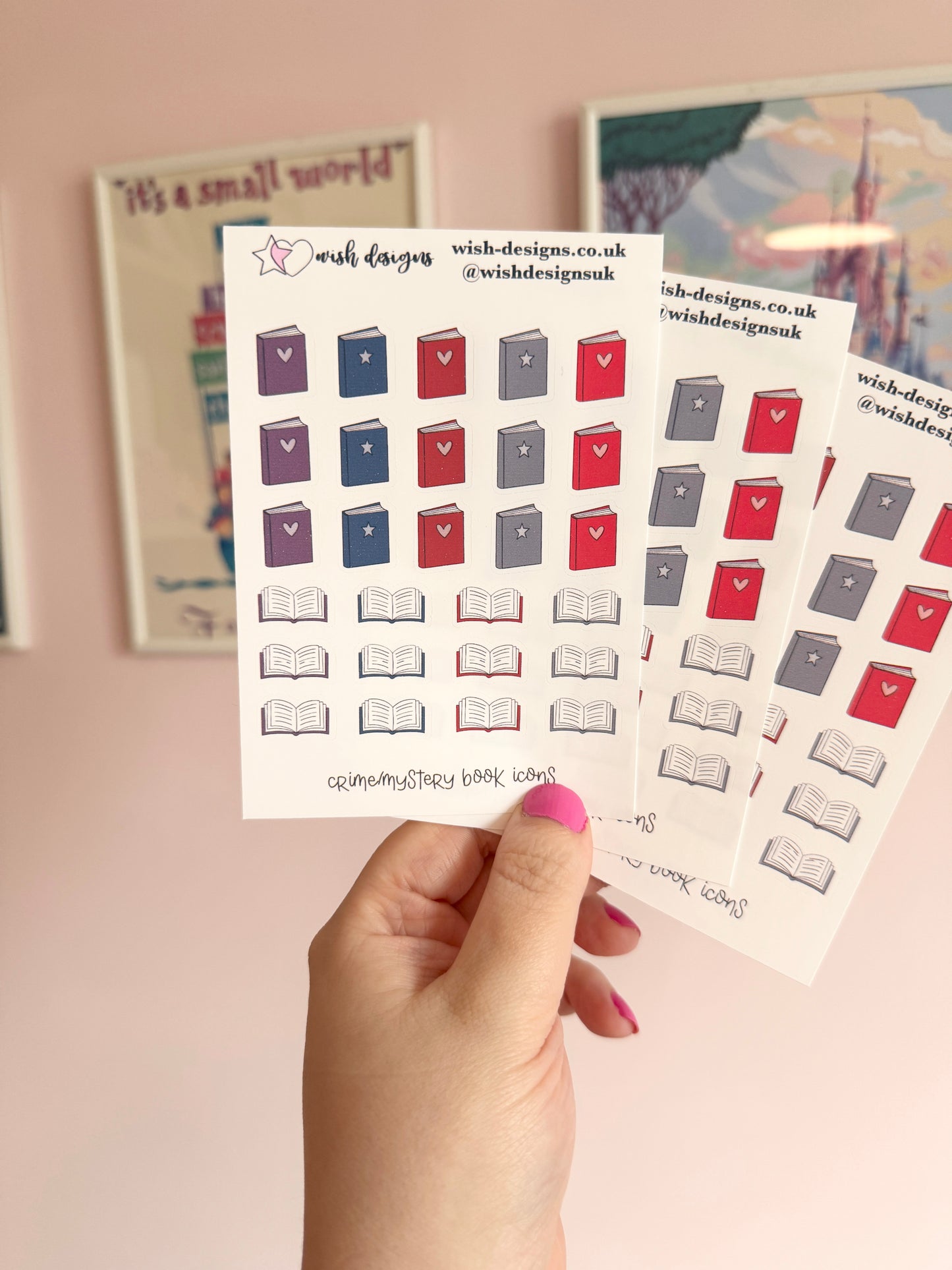 Crime/Mystery Book Icons Vinyl Sticker Sheet