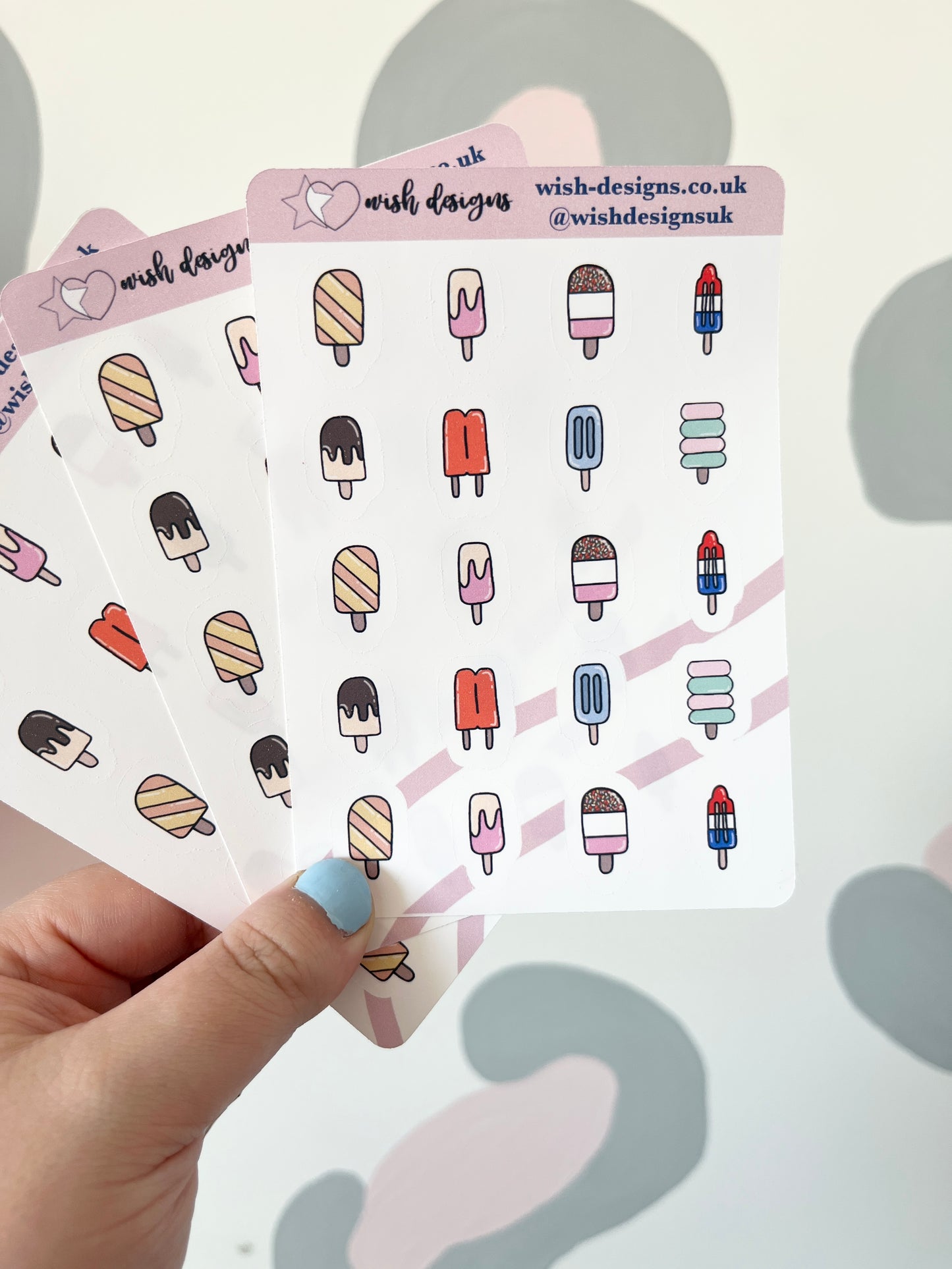 Ice Lollies Vinyl Sticker Sheet