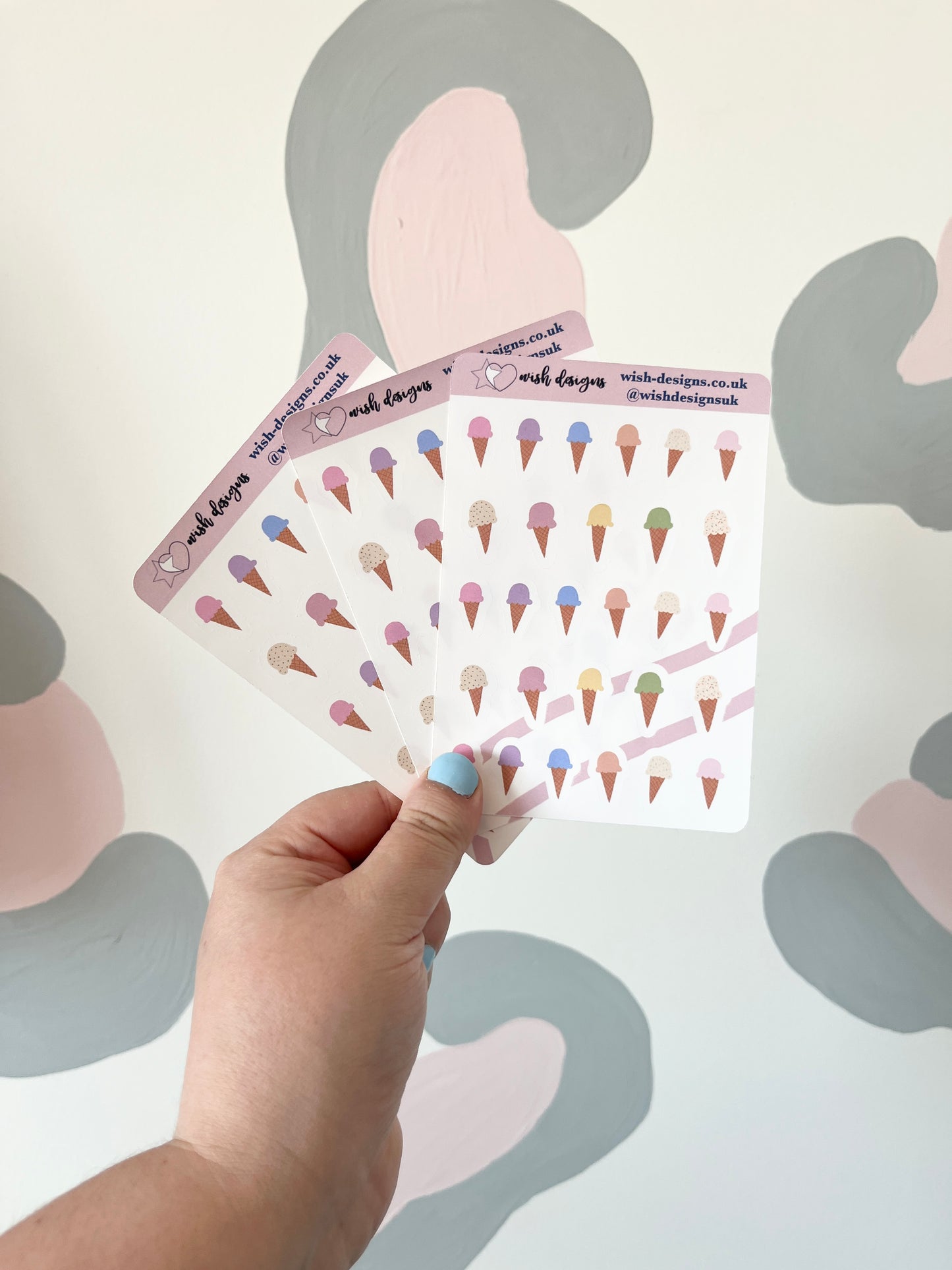 Ice Cream Cones Vinyl Sticker Sheet