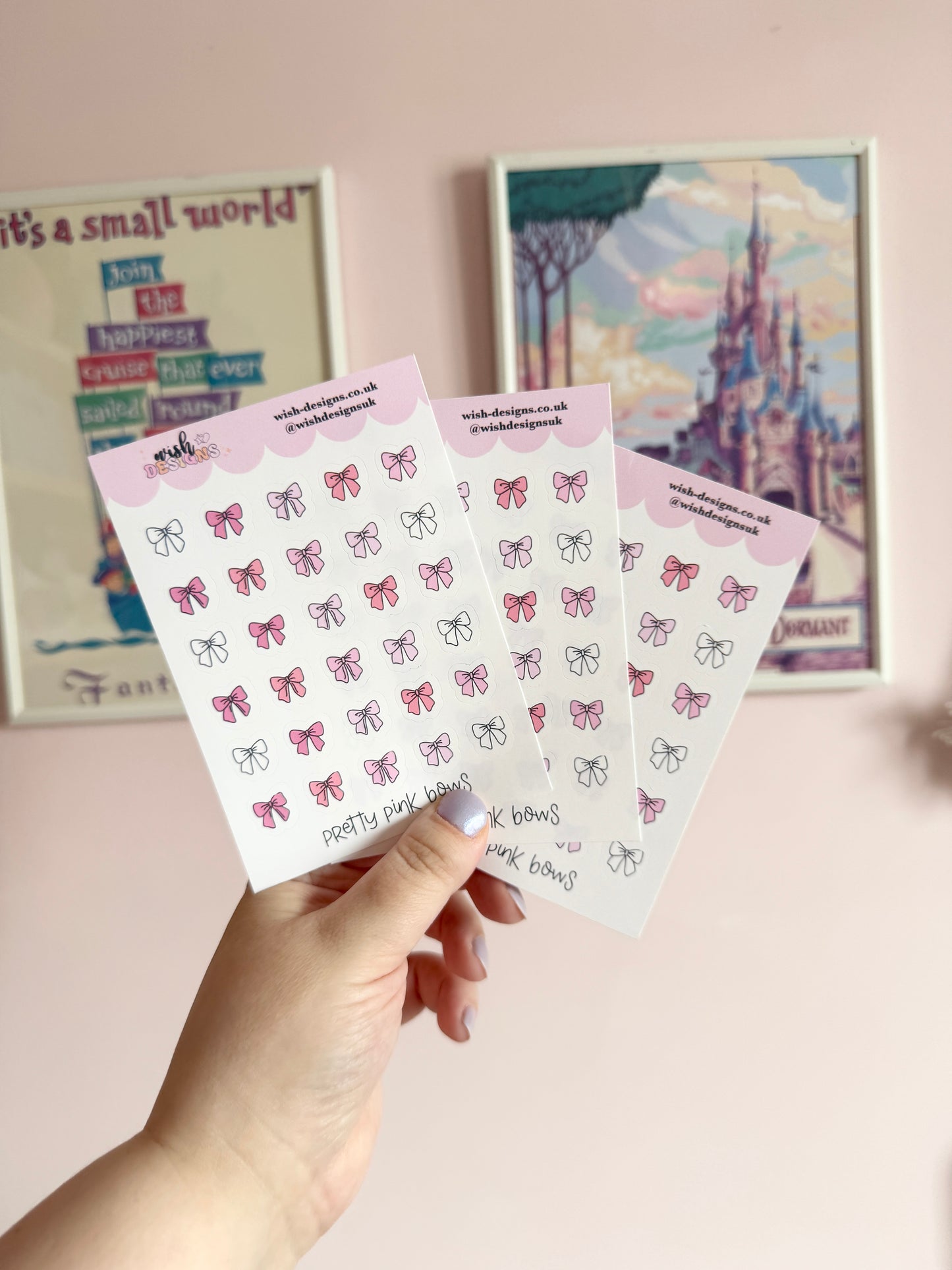 Pretty Pink Bows Vinyl Sticker Sheet
