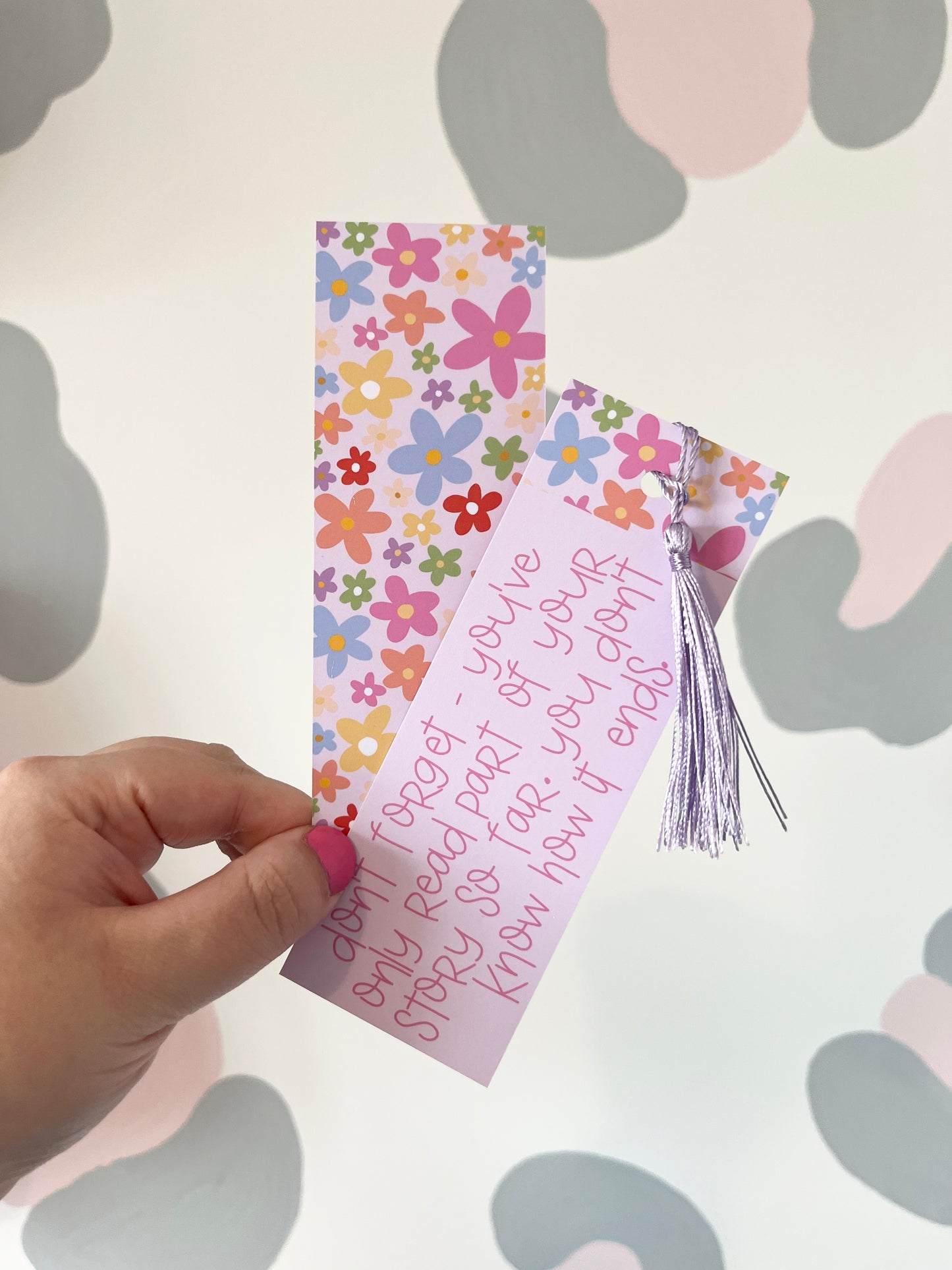 Bright Floral Quote Bookmark