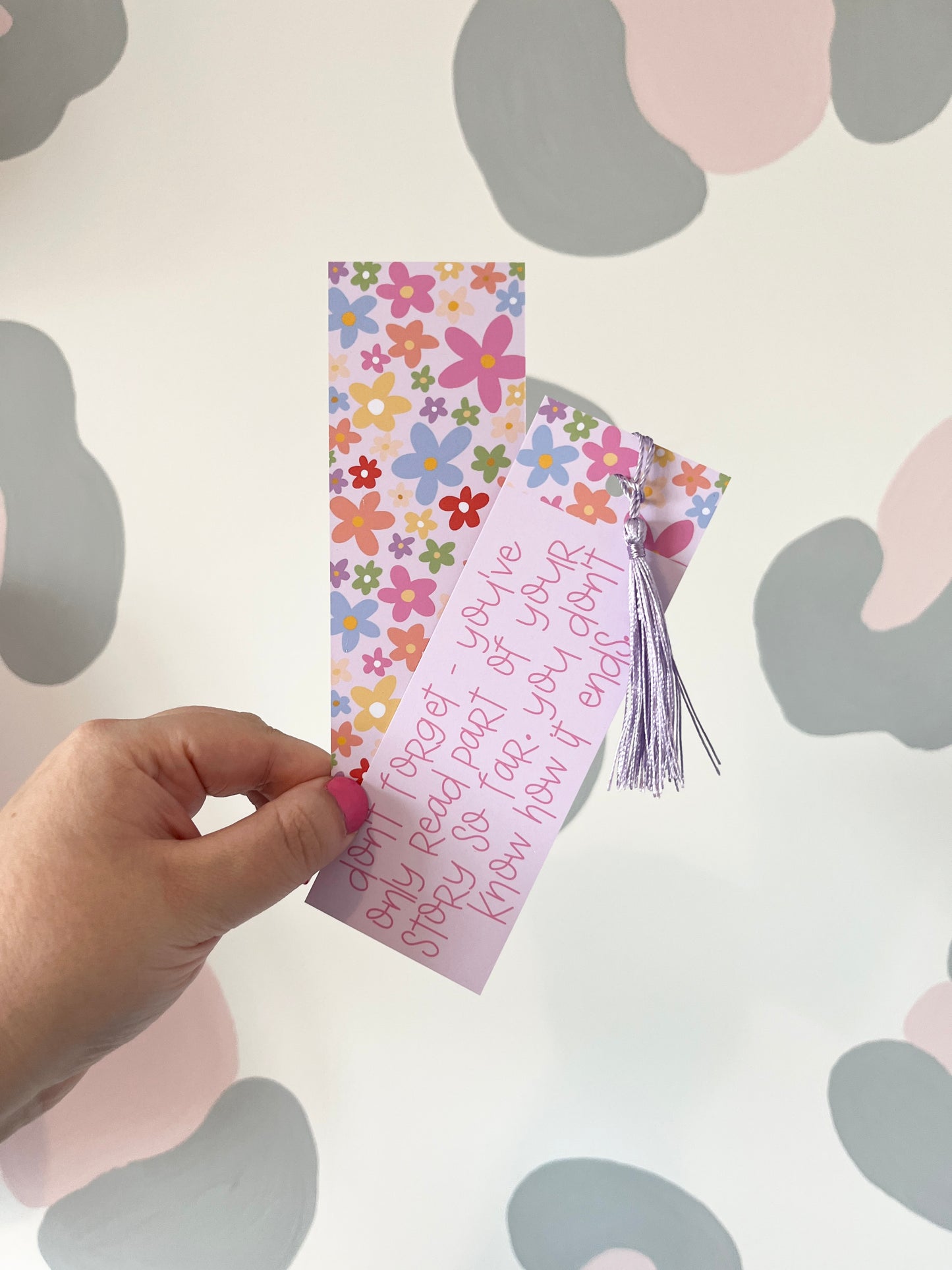 Bright Floral Quote Bookmark
