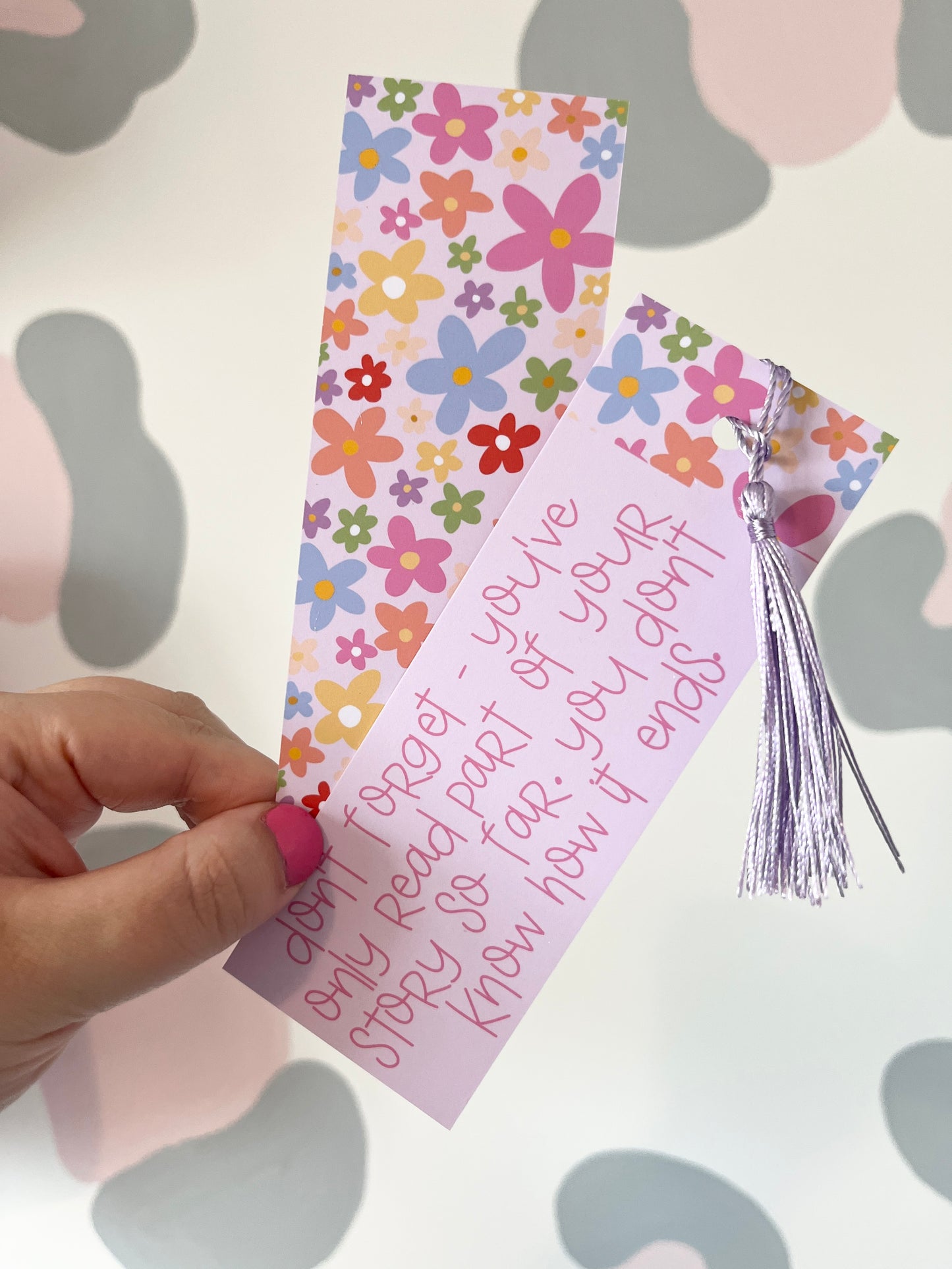 Bright Floral Quote Bookmark
