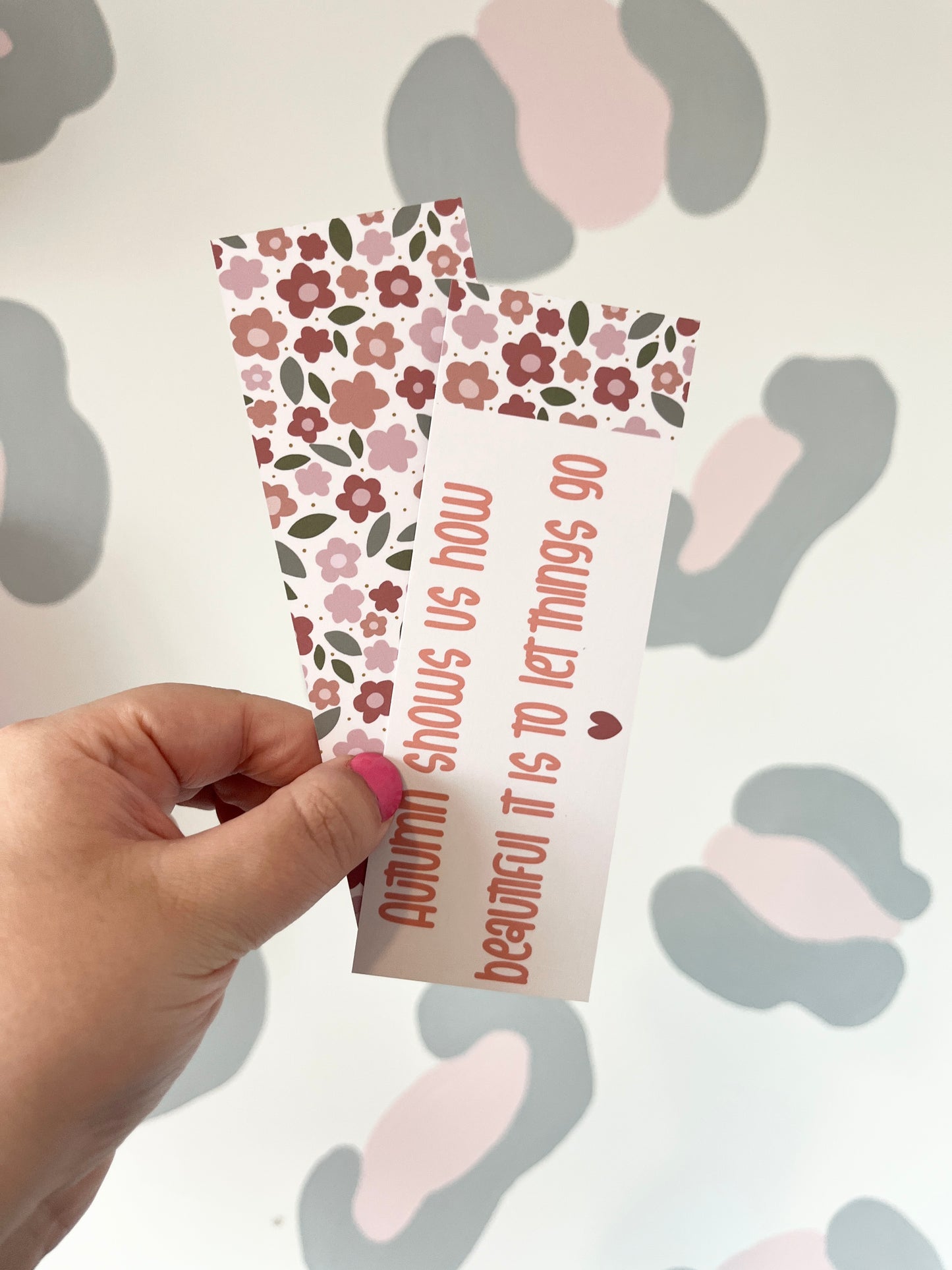 Floral Autumn Quote Bookmark
