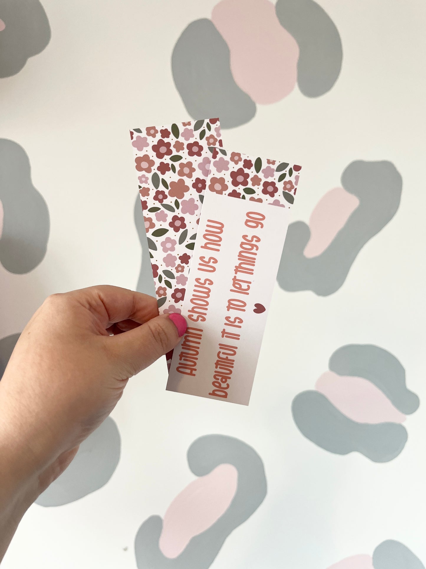 Floral Autumn Quote Bookmark