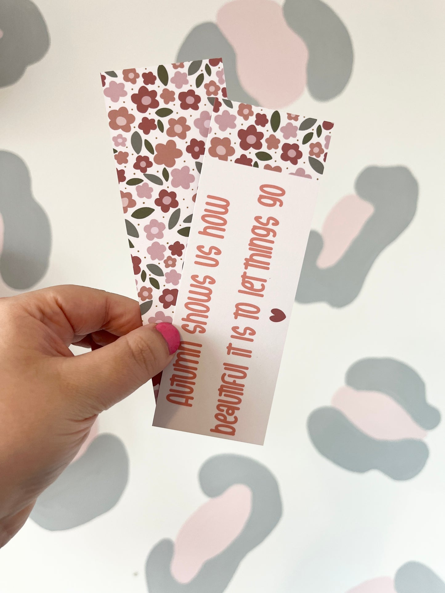 Floral Autumn Quote Bookmark