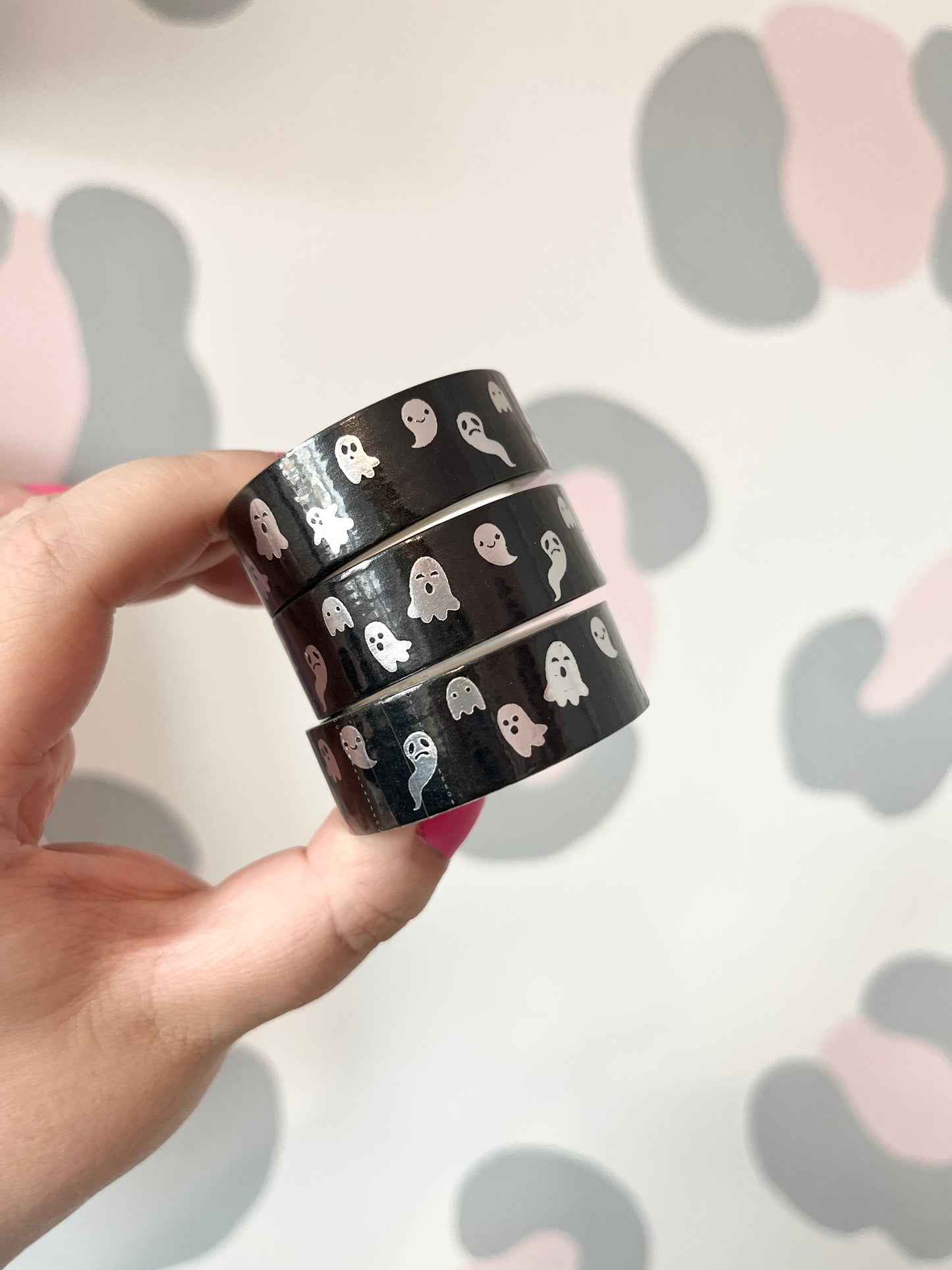 15mm Silver Foiled Ghosts Washi Tape