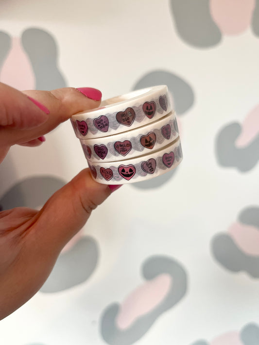 10mm Spooky Candy Hearts Washi Tape