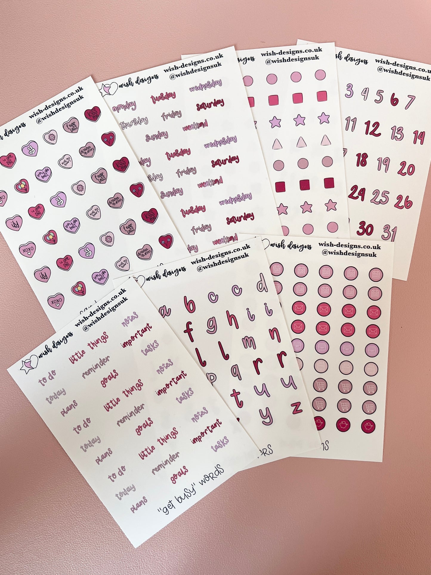 Pink Functional Journal Vinyl Sticker Kit