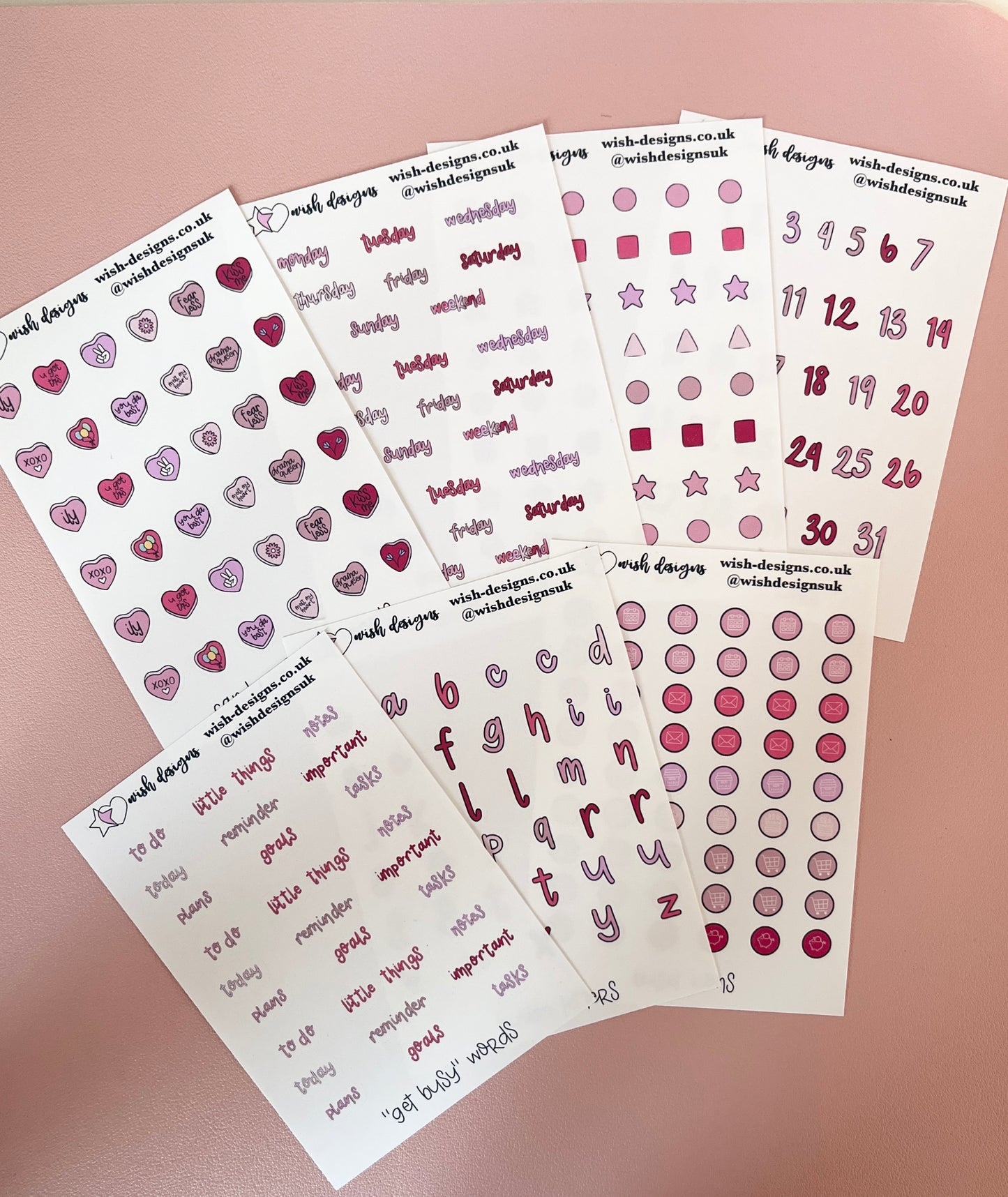Pink Functional Journal Vinyl Sticker Kit