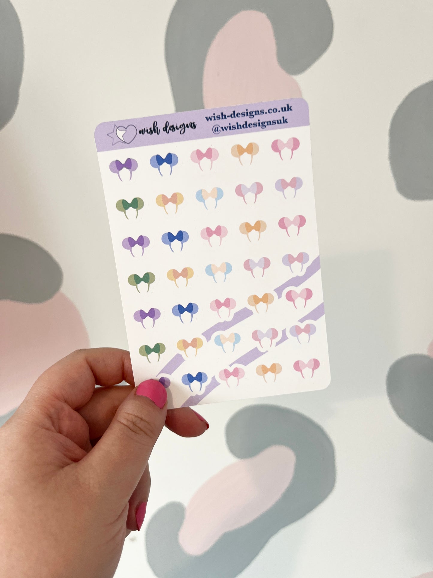 Mouse Headband Vinyl Sticker Sheet