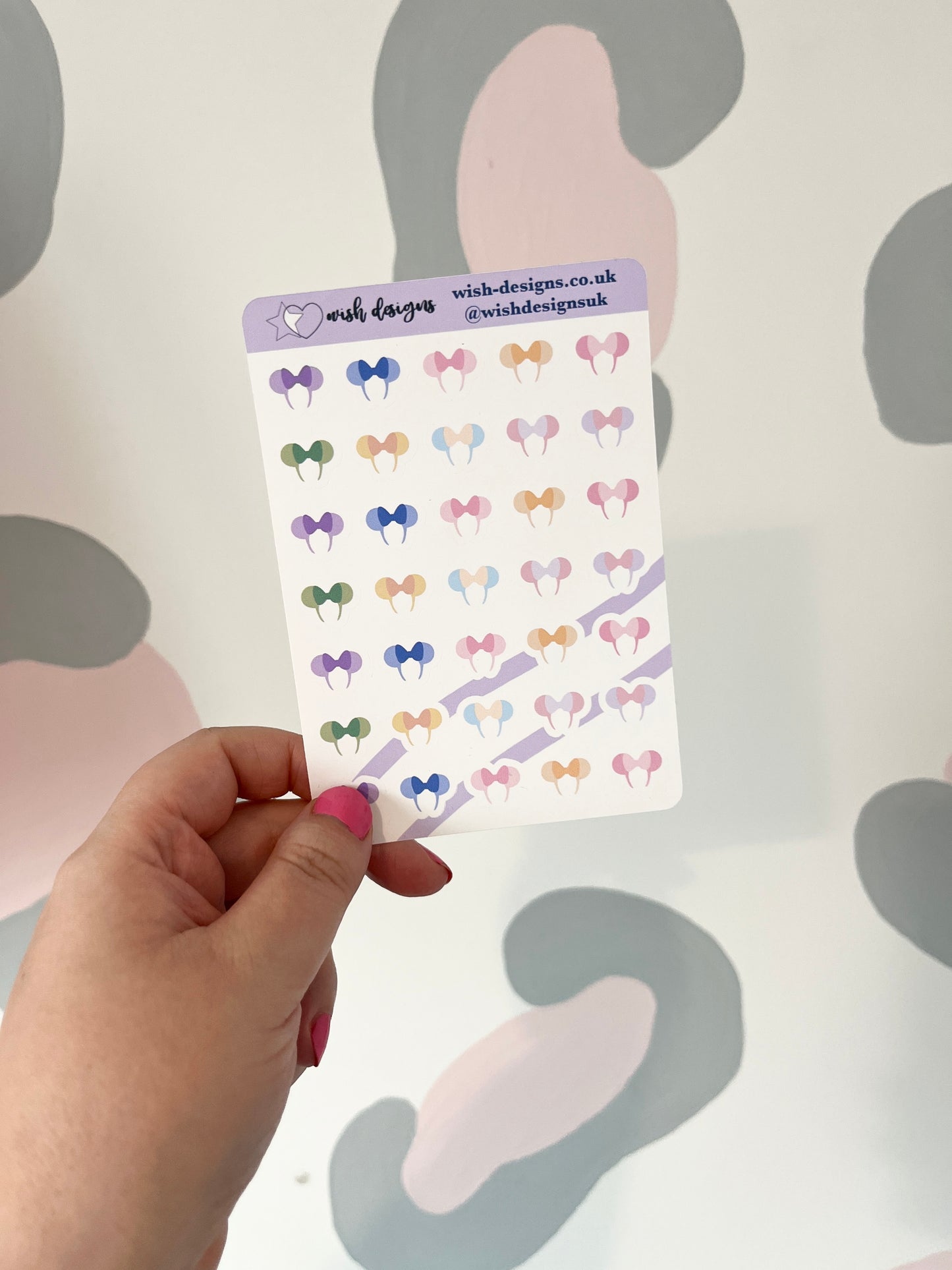 Mouse Headband Vinyl Sticker Sheet