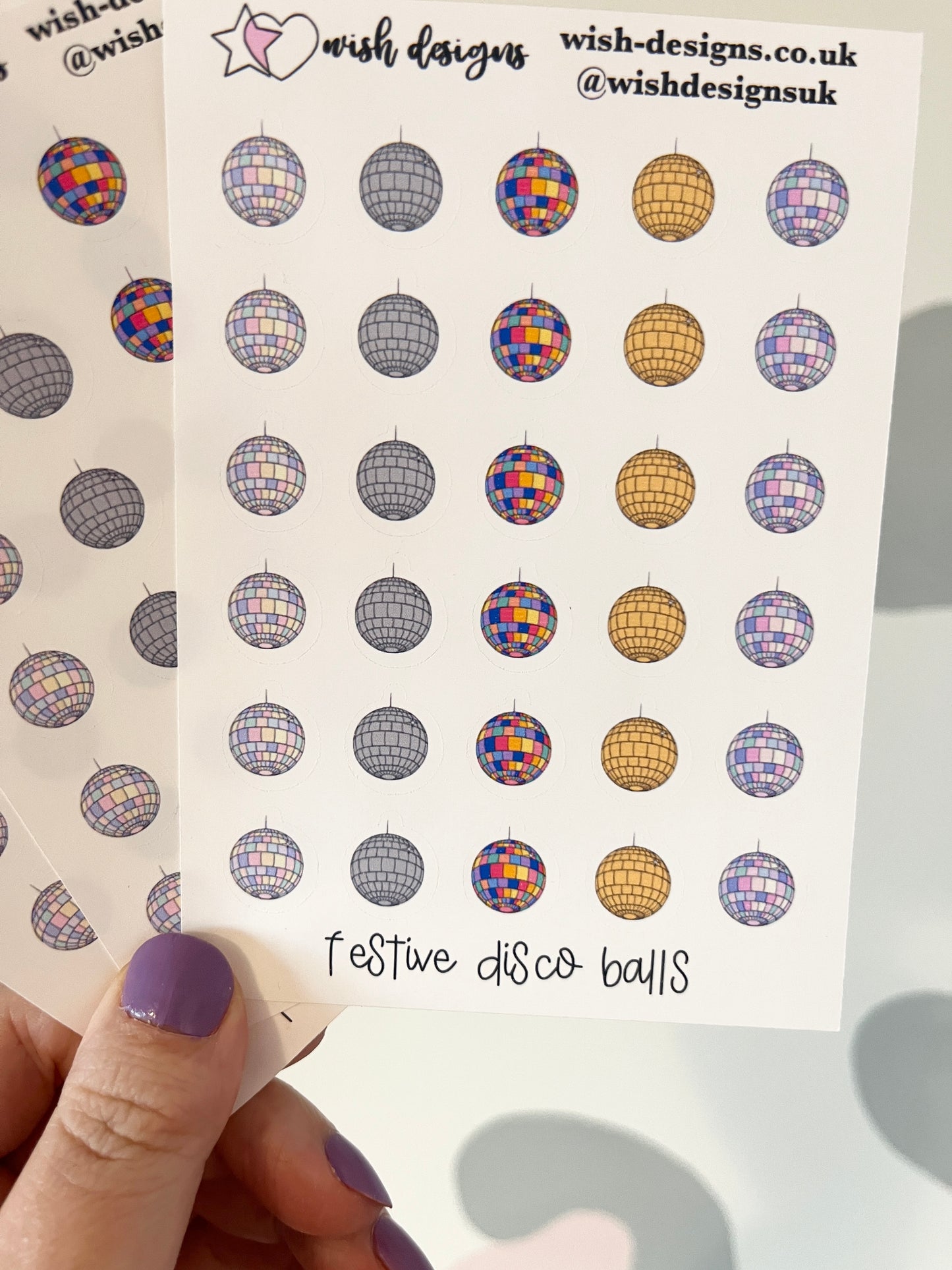 Festive Disco Balls Vinyl Sticker Sheet