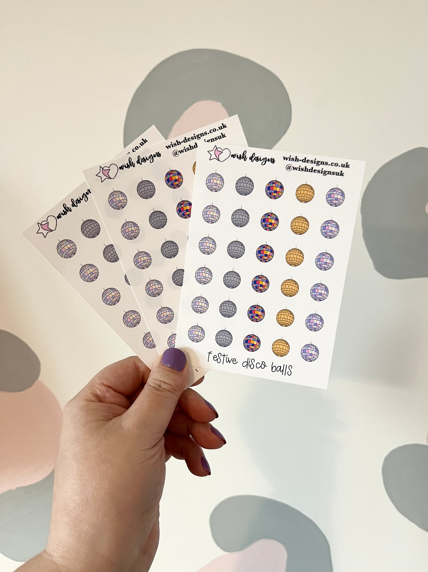 Festive Disco Balls Vinyl Sticker Sheet