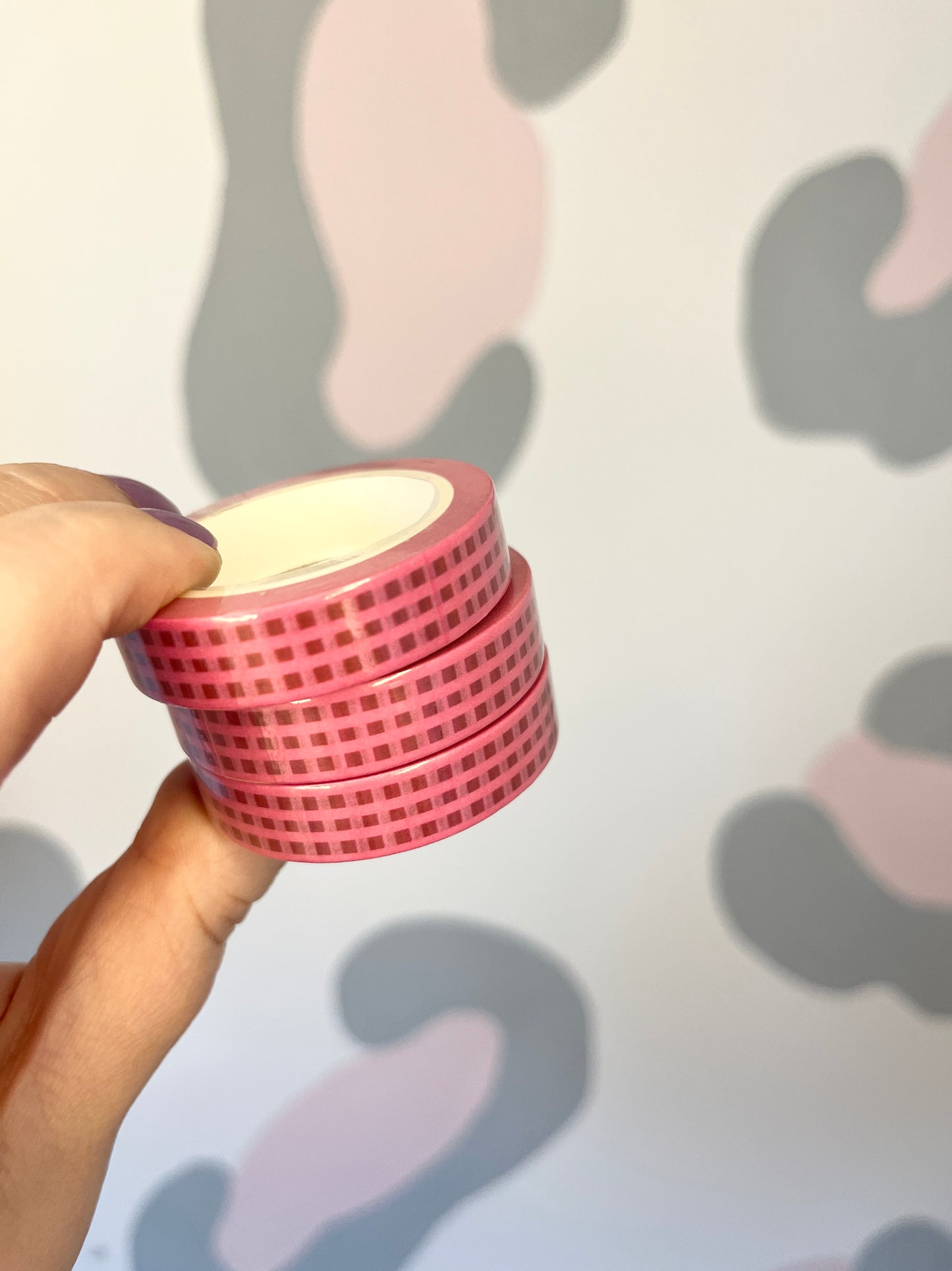 10mm Pink Contrast Check Washi Tape