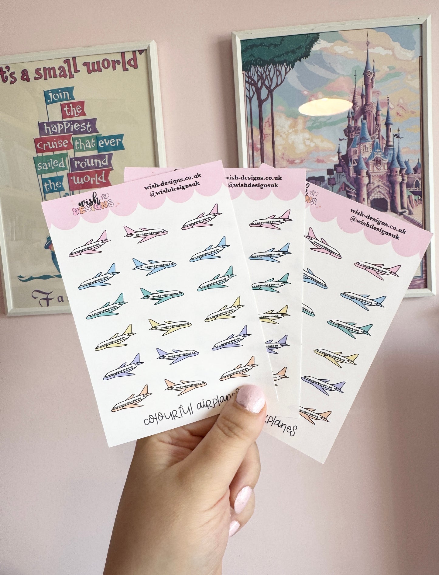 Colourful Airplanes Vinyl Sticker Sheet