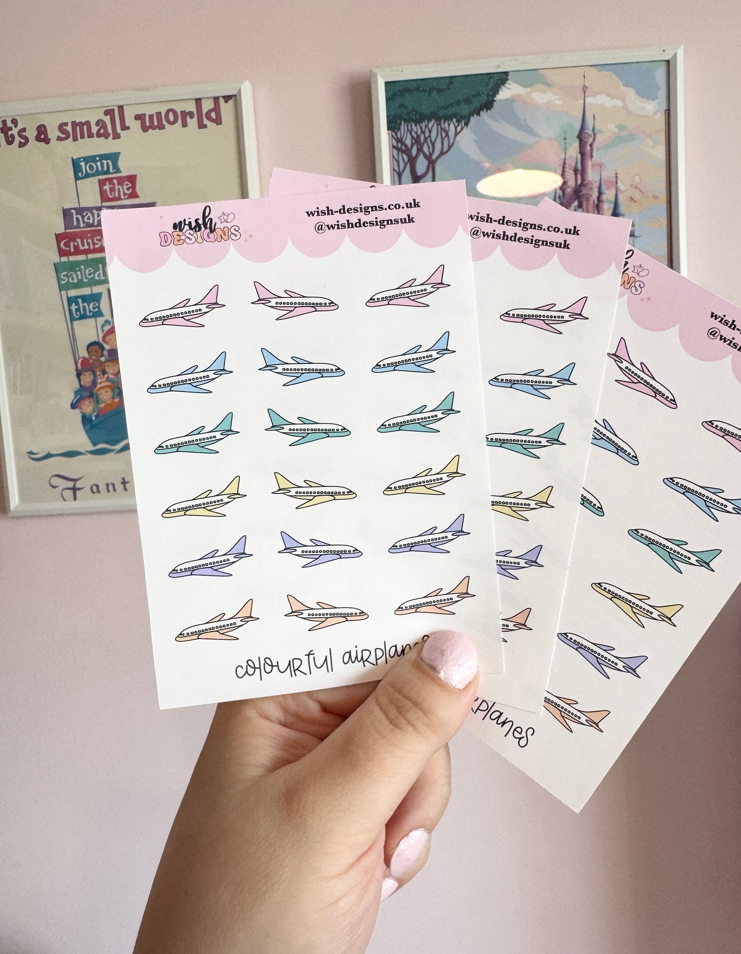 Colourful Airplanes Vinyl Sticker Sheet