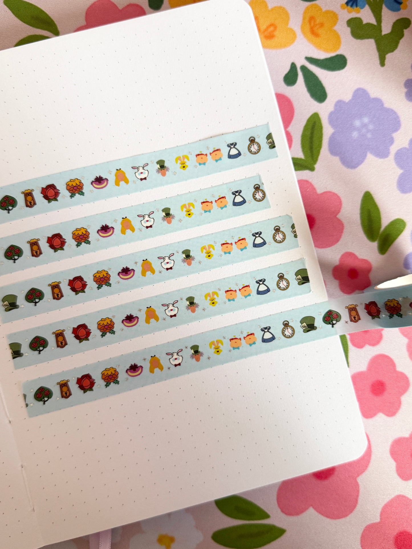 15mm Wonderland Silver Foiled Washi Tape