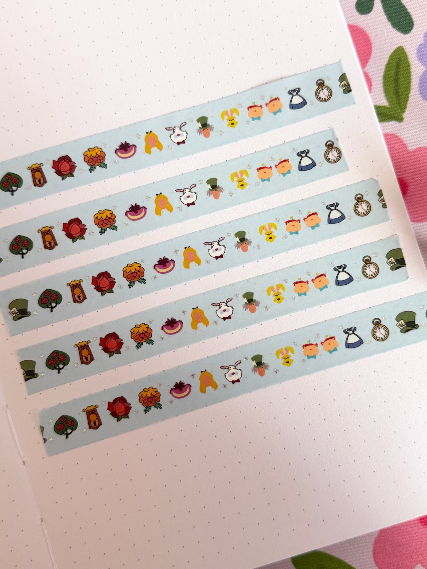 15mm Wonderland Silver Foiled Washi Tape