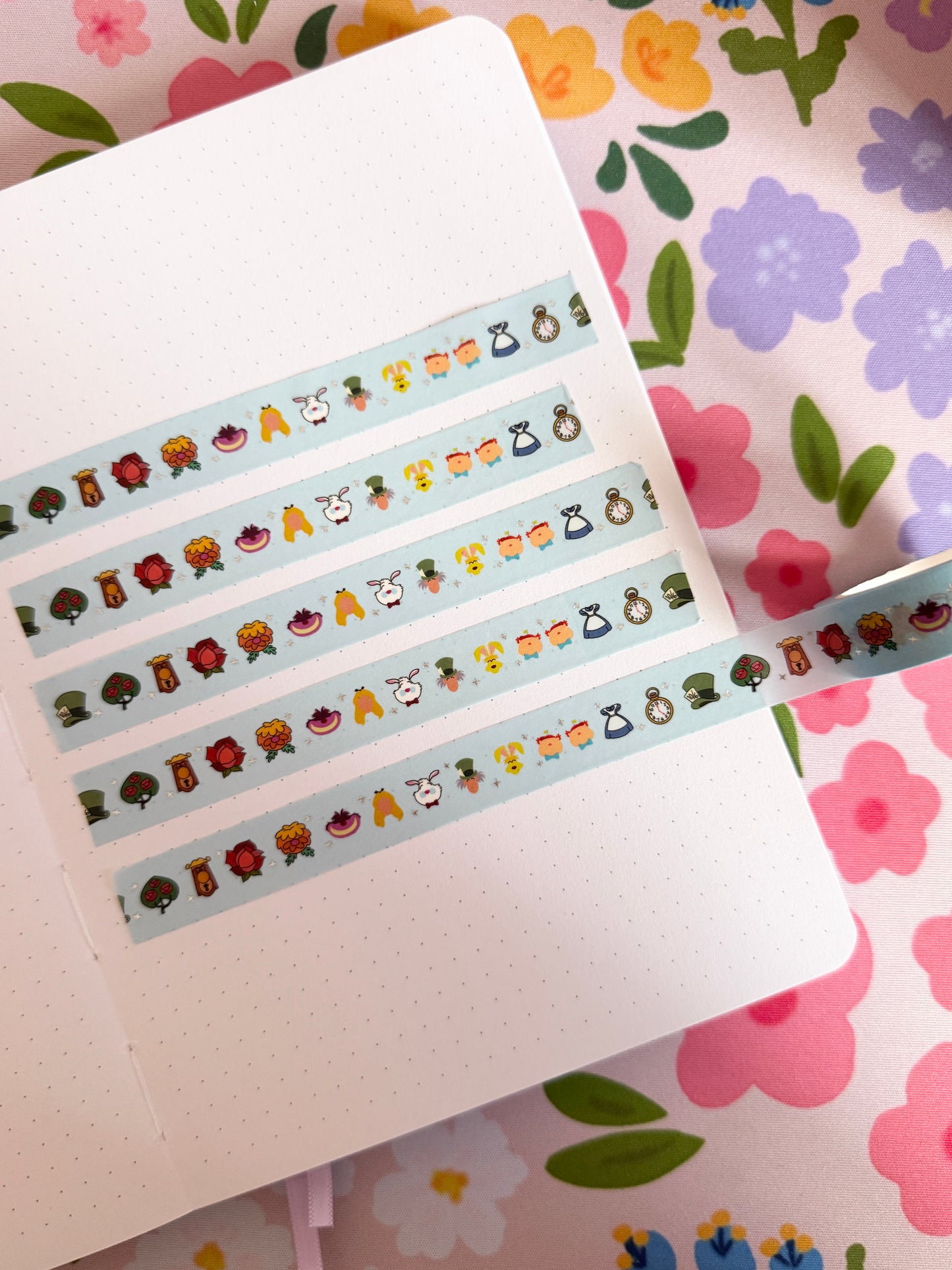 15mm Wonderland Silver Foiled Washi Tape
