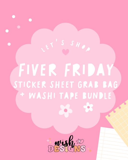 Mystery Sticker Sheet Grab Bag & Washi Tape Fiver Friday