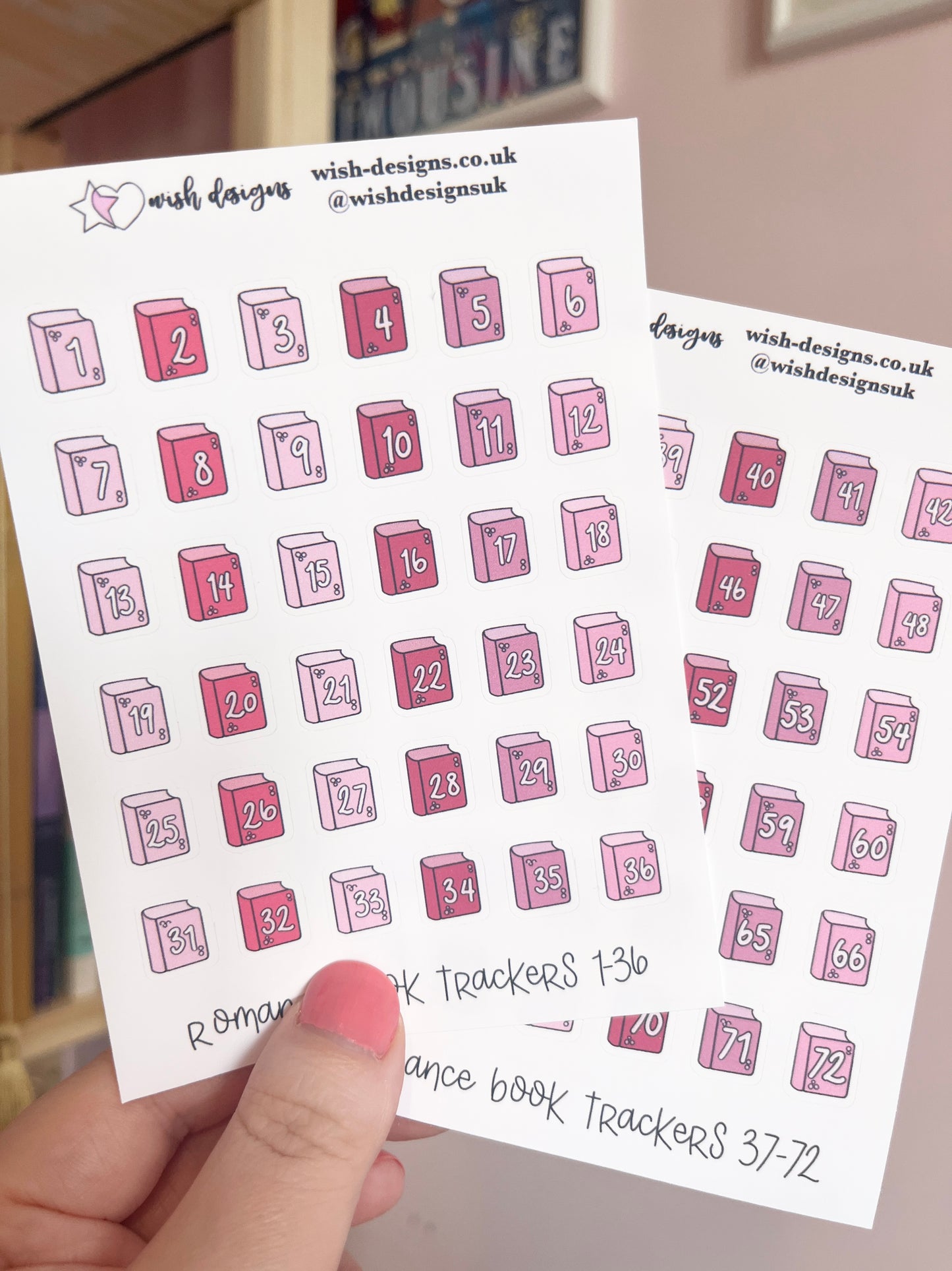 Romance Book Trackers Vinyl Sticker Sheets