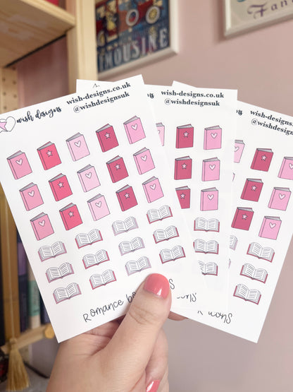 Romance Book Icons Vinyl Sticker Sheet