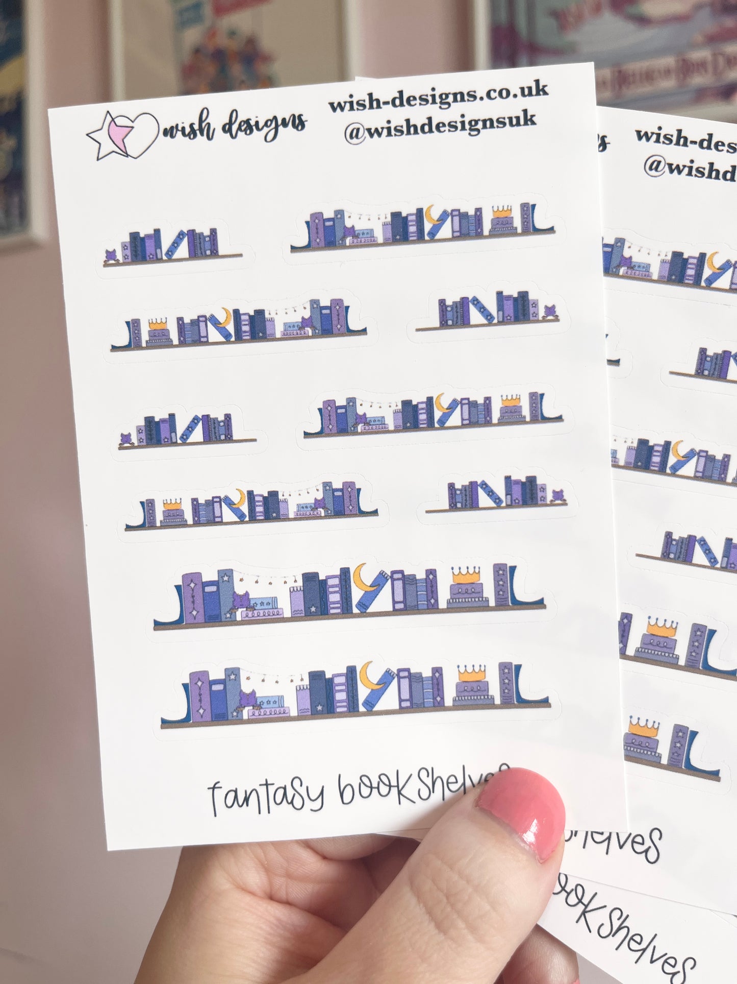 Fantasy Bookshelves Vinyl Sticker Sheet