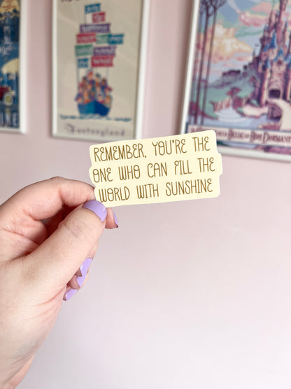 Fill The World With Sunshine Quote Clear Sticker