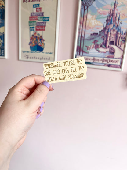 Fill The World With Sunshine Quote Clear Sticker