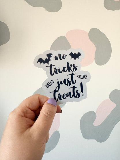 "No Tricks, Just Treats" Holographic Sticker