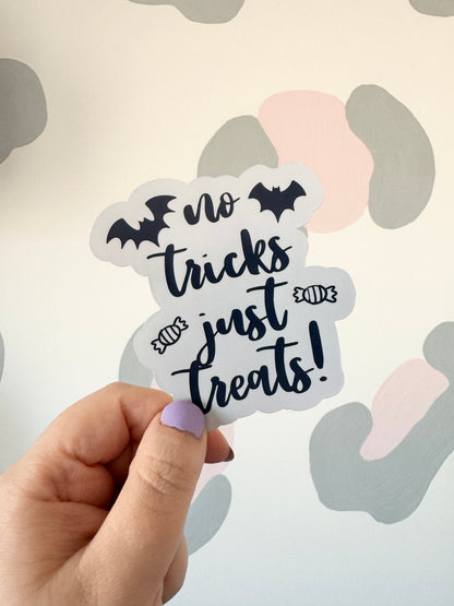 "No Tricks, Just Treats" Holographic Sticker