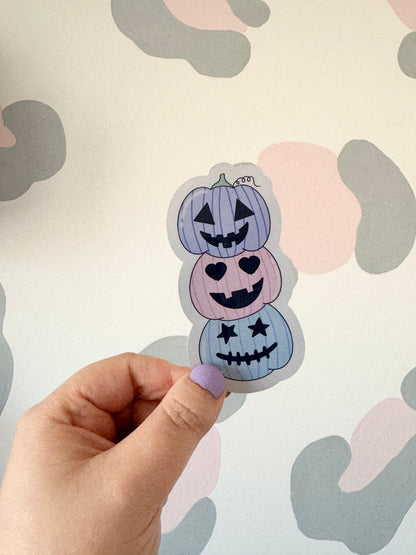 Pastel Pumpkin Stack Holographic Sticker