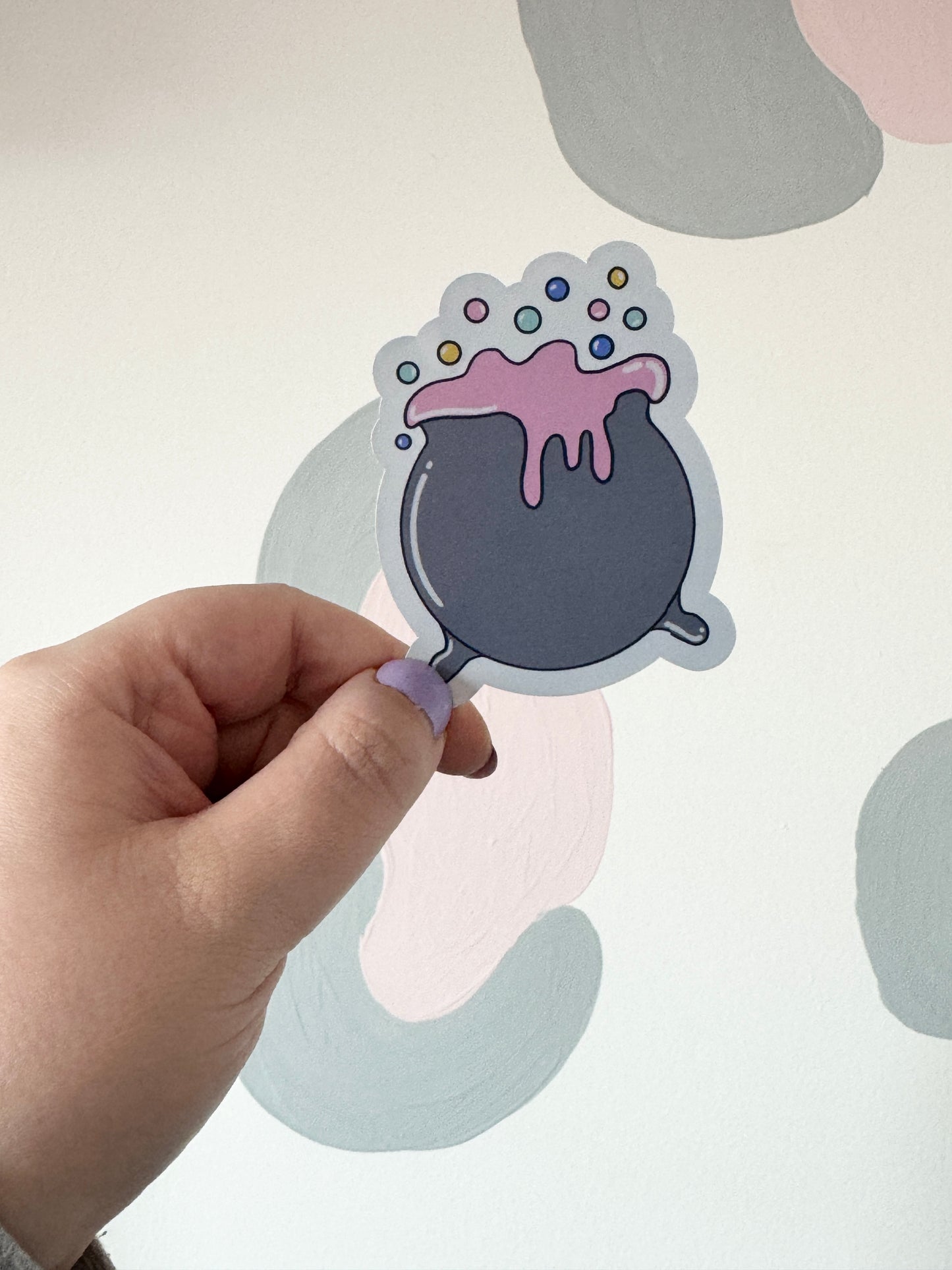 Pastel Bubbling Cauldron Holographic Sticker