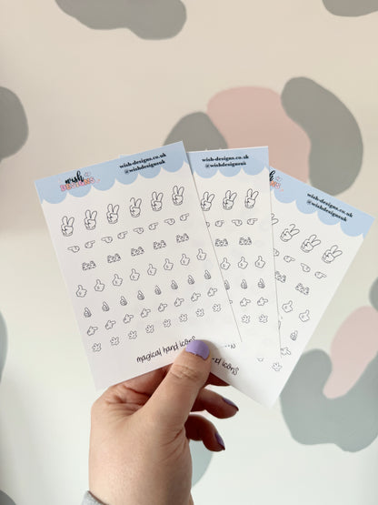 Magical Hand Icons Vinyl Sticker Sheet