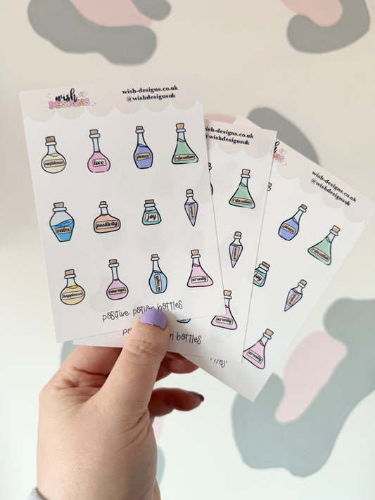 Positive Potion Bottles Vinyl Sticker Sheet