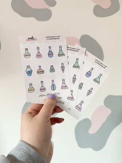 Positive Potion Bottles Vinyl Sticker Sheet