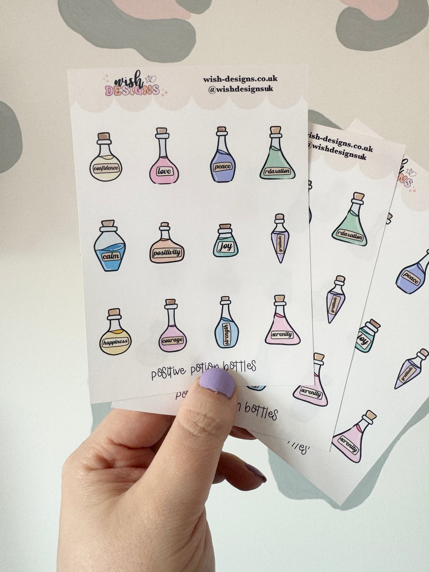 Positive Potion Bottles Vinyl Sticker Sheet